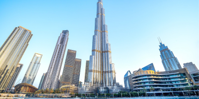 Dubai skyline, featuring the Burj Dubai skyscraper 